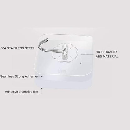 Roktry 10 Packs Reusable Adhesive Hooks,Transparent Heavy Duty Wall Hooks with No Scratch